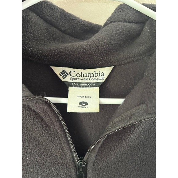 Columbia Fleece Jacket Women's Large‎ Full Zip Lightweight Black Sportswear Cozy - Picture 3 of 4